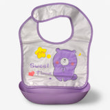 “Sweet Time” Baby Feeding Bib with Crumb Catcher – Waterproof & Wipeable Bib with Snap Closure