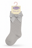 Baby Girl Knee-High Socks with Bows – Soft Cotton Dress Socks for Infants & Toddlers