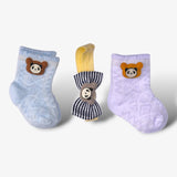 Baby Boy Bow Socks & bow tie Set – 2 Pairs of Socks + Matching Bow Tie (3-Piece Set)