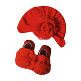 Baby Girl Turban Cap & Booties Set –  Floral Accessory Collection for Newborns & Infants