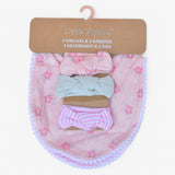 Little Alpaca Baby Girl Accessories Set – 3 Soft Headbands & 2 Absorbent Bibs | Floral & Striped Prints