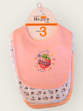 Pack of 3 Baby Bibs – Soft Cotton Bib Set with Snap Closure | Cute Printed Designs for Girls