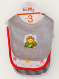 Pack of 3 Baby Bibs – Soft Cotton Snap Bibs | Unisex Prints for Feeding & Drool Protection