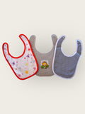 Pack of 3 Baby Bibs – Soft Cotton Snap Bibs | Unisex Prints for Feeding & Drool Protection
