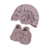Baby Girl Turban Cap & Booties Set –  Floral Accessory Collection for Newborns & Infants