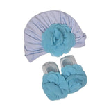 Baby Girl Turban Cap & Booties Set –  Floral Accessory Collection for Newborns & Infants