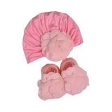 Baby Girl Turban Cap & Booties Set –  Floral Accessory Collection for Newborns & Infants