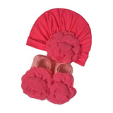 Baby Girl Turban Cap & Booties Set –  Floral Accessory Collection for Newborns & Infants