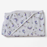 Hooded Baby blanket in unicorn and rainbow