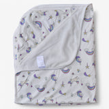 Hooded Baby blanket in unicorn and rainbow