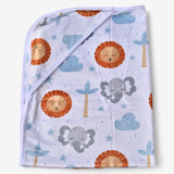 Hooded baby blanket in light and soft fleece
