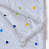 Soft &amp; Cozy Sherpa Baby Blanket – Colorful Heart Print! ❤️🧡💛💚💙