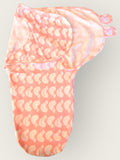 Newborn Baby Swaddle Wrap – Pink Bird Print | Soft Cotton Adjustable Swaddling Blanket (0-3 Months)