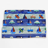 Soft Fleece Baby Blanket – Blue Transport Theme (Cars, Boats & Planes)