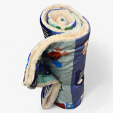 Soft Fleece Baby Blanket – Blue Transport Theme (Cars, Boats & Planes)