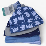 Hudson Baby 5-Piece Cap Set - Blue Elephant Collection for Boys (0-9 Months)