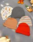 5-Piece Puppy Parade Baby Beanie Set - Autumn Collection (0-9 Months)