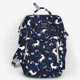 Unicorn Print Baby Diaper Bag Backpack – Multi-Functional Waterproof Mommy Bag
