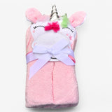 Unicorn Baby Hooded Towel – Soft Pink Bath Towel with 3D Ears, Horn & Bow for Newborns & Infants