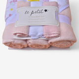 Le Petit 6-Piece Baby Bath Set – 3 Hooded Towels & 3 Washcloths in Floral and Sunshine Prints