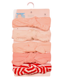 5-Pack Baby Girl Knotted Headbands – Soft Cotton Hairbands in Pink & Red Tones
