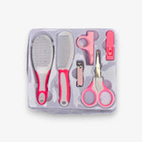 6-Piece Baby Girl Grooming Kit – Infant Care Set with Brush, Comb, Nail Clippers & Scissors (Pink)