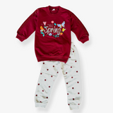 Girls' "Hello Spring" Sweatshirt &amp; Polka Dot Pants Set 🌸
