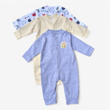 Pack of 3 Full-Sleeve Baby Rompers (E33A)