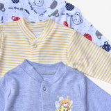 Pack of 3 Full-Sleeve Baby Rompers (E33A)