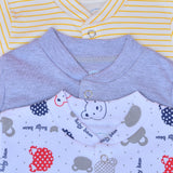 Pack of 3 Full-Sleeve Baby Rompers (E33A)