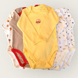 Pack of 5 Full-Sleeve Baby Bodysuits 