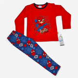 “Spider Hero Kids Night Suit – Red & Blue Pajama Set for Boys”
