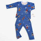 “Blue Mickey Print Kids Night Suit – Soft Cotton Pajama Set for Toddlers & Boys”