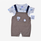 Baby Boy Robot Print Dungaree Set (G7B)
