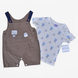 Baby Boy Robot Print Dungaree Set (G7B)