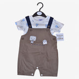 Baby Boy Robot Print Dungaree Set (G7B)