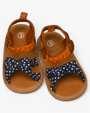 Polka Dot Baby Girl Sandals – Brown Soft Sole Open-Toe Summer Shoes (0-18 Months)