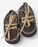 Brown Baby Lace-Up Shoes – Faux Leather Sneakers for Boys (0–6 Months)
