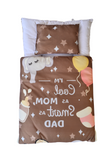 Baby Carry Nest – Soft Cotton Portable Sleeping Bag with Pillow – Brown Elephant & Balloon Print