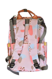 Adorable Pink Diaper Backpack – Waterproof Multi-Compartment Baby Bag with Stroller Straps