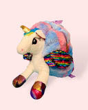 Unicorn Plush Backpack for Kids – Rainbow Sequin Wings & Soft Furry School Bag
