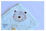 Baby Hooded Blanket – Soft Cotton Wrap with Cute Bear & Safari Print
