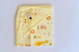 Baby Hooded Blanket – Soft Cotton Wrap with Cute Bear & Safari Print